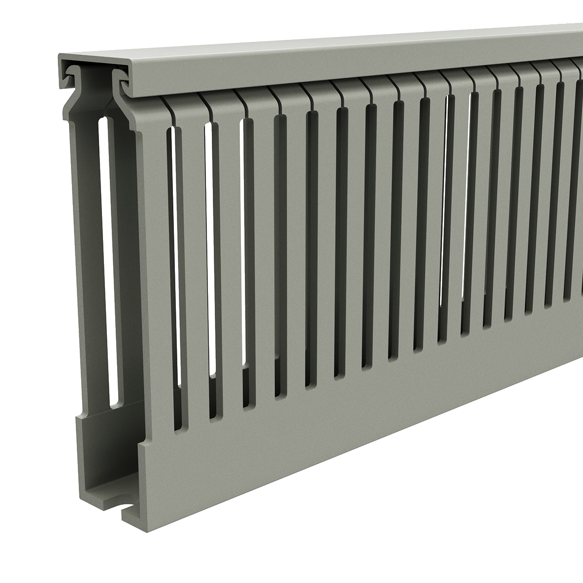 25x100mm Wire duct with cover side perspective view