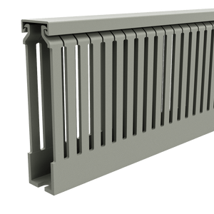 25x100mm Wire duct with cover side perspective view