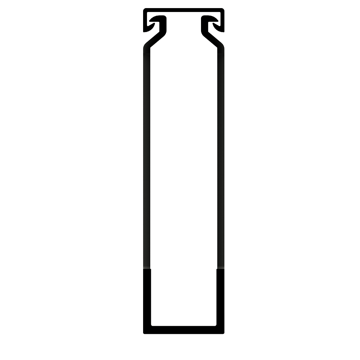 25x100mm Wire duct with cover front view