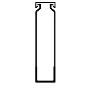 25x100mm Wire duct with cover front view