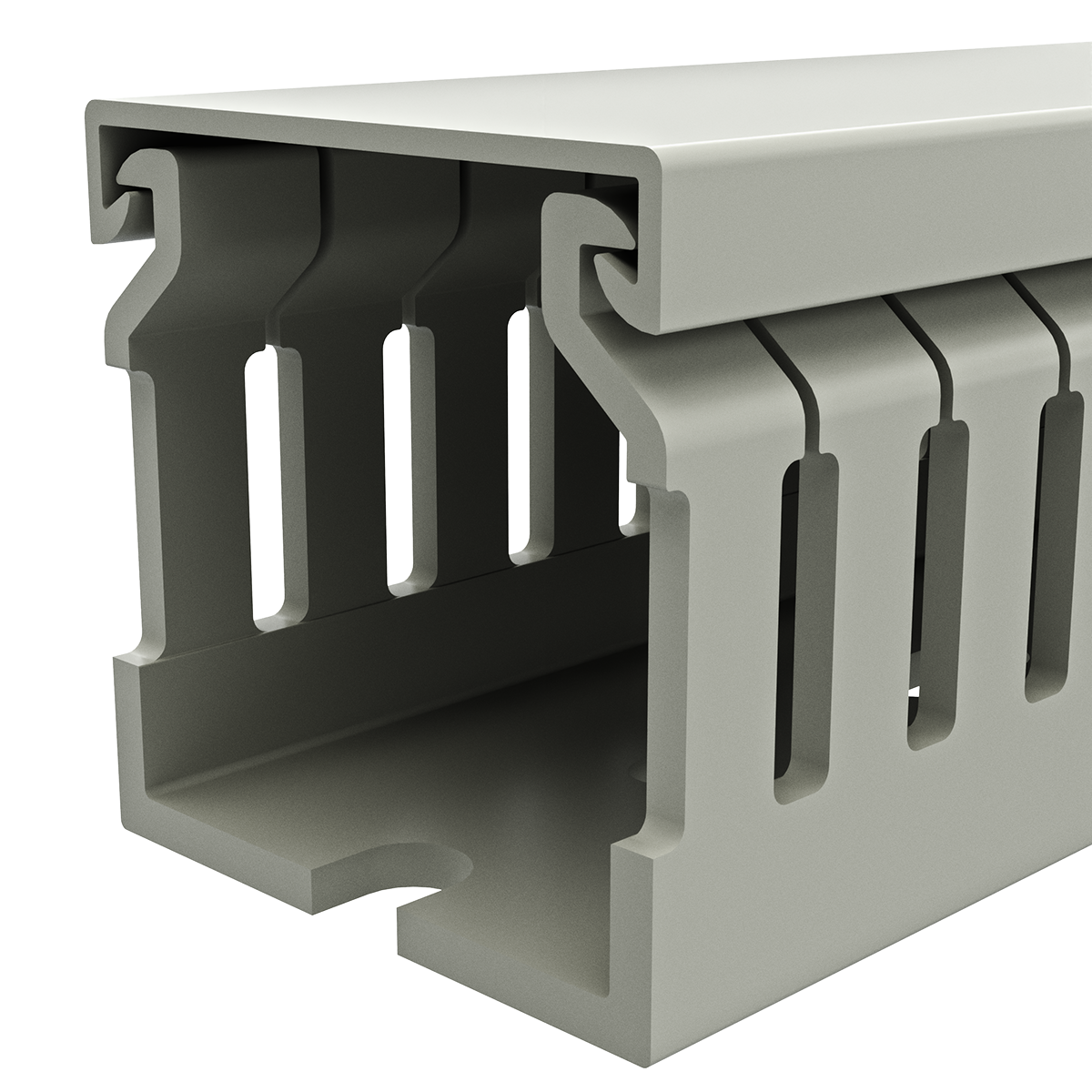 40x40mm Wire duct with cover side perspective view