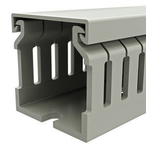 40x40mm Wire duct with cover side perspective view