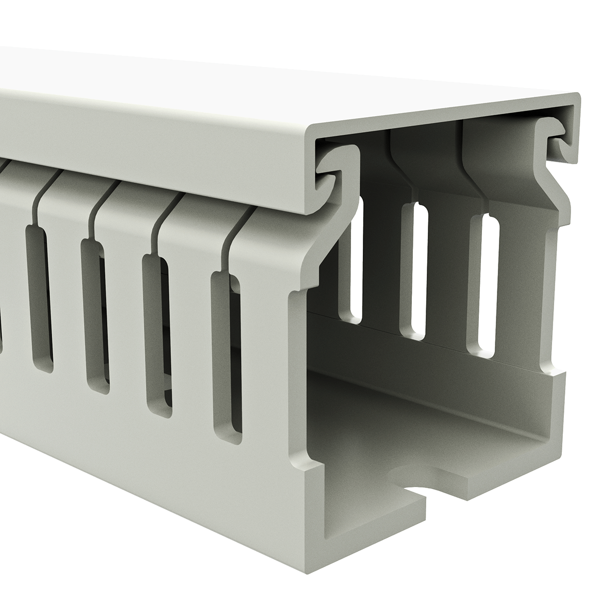 40x40mm Wire duct with cover right perspective view