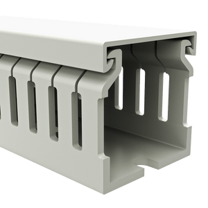 40x40mm Wire duct with cover right perspective view