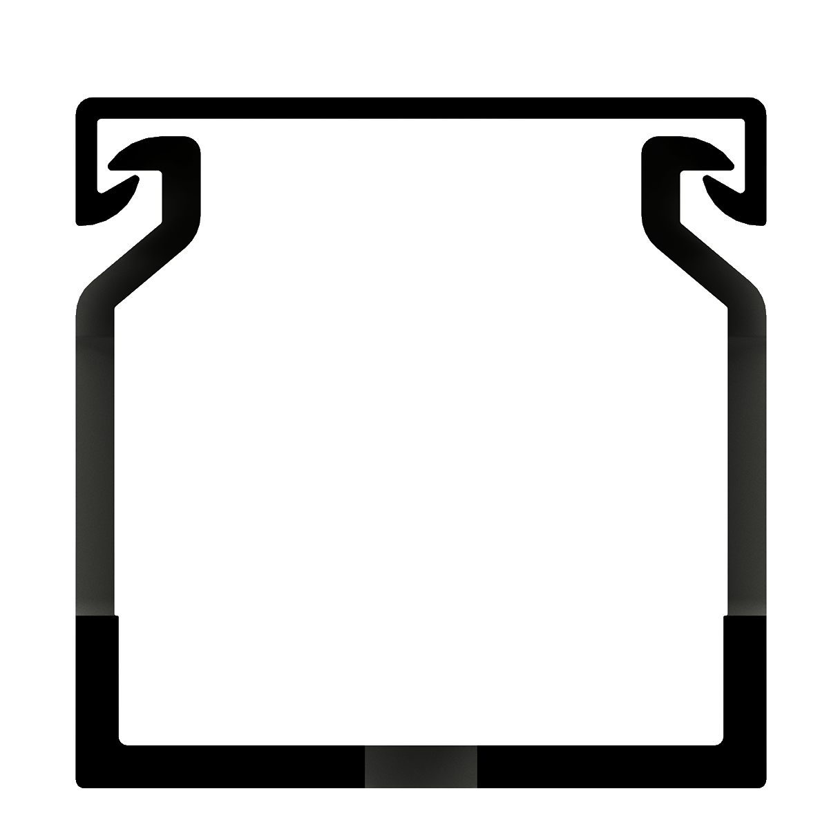 40x40mm Wire duct with cover front view