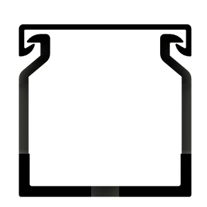 40x40mm Wire duct with cover front view