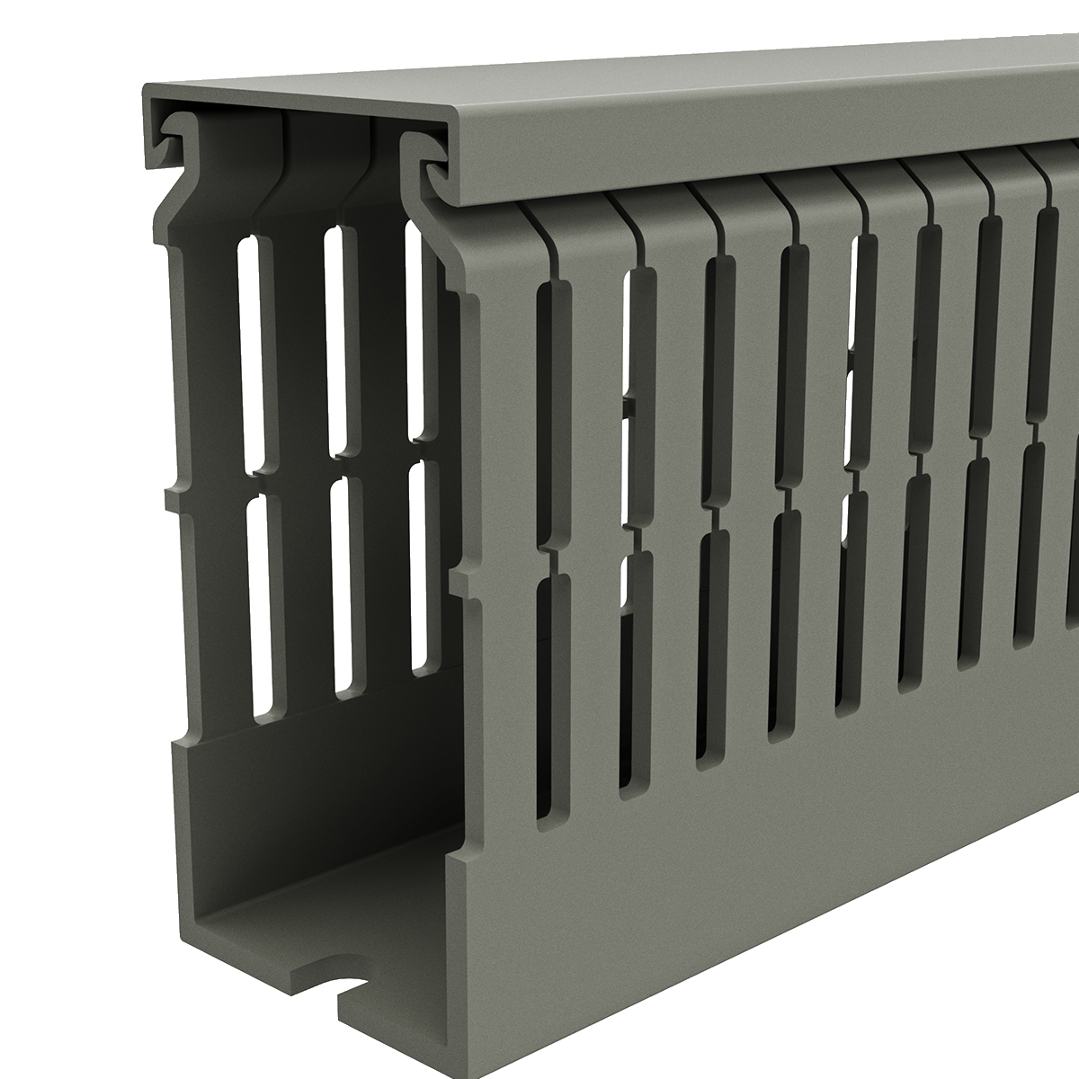40x80mm Wire duct with cover side perspective view