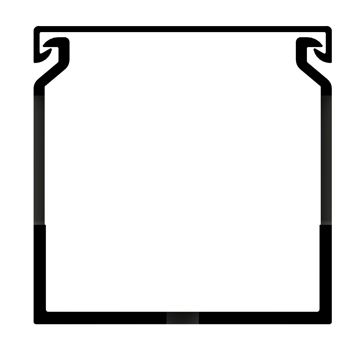 60x60mm Wire duct with cover front view