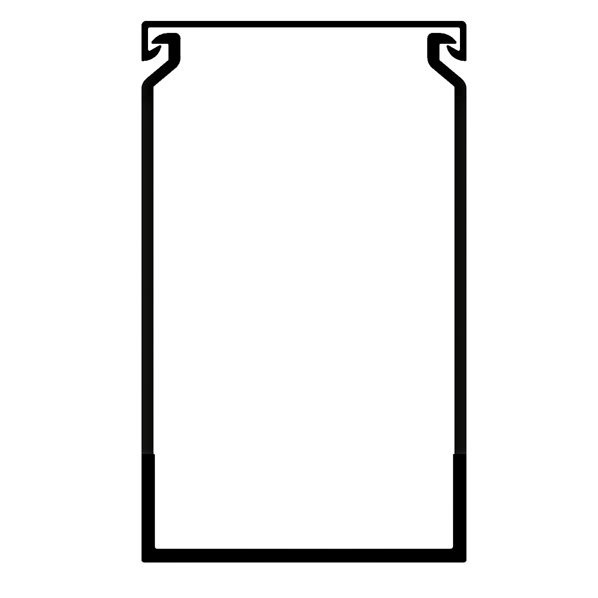 60x100mm Wire duct with cover front view