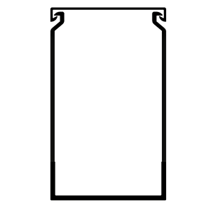 60x100mm Wire duct with cover front view