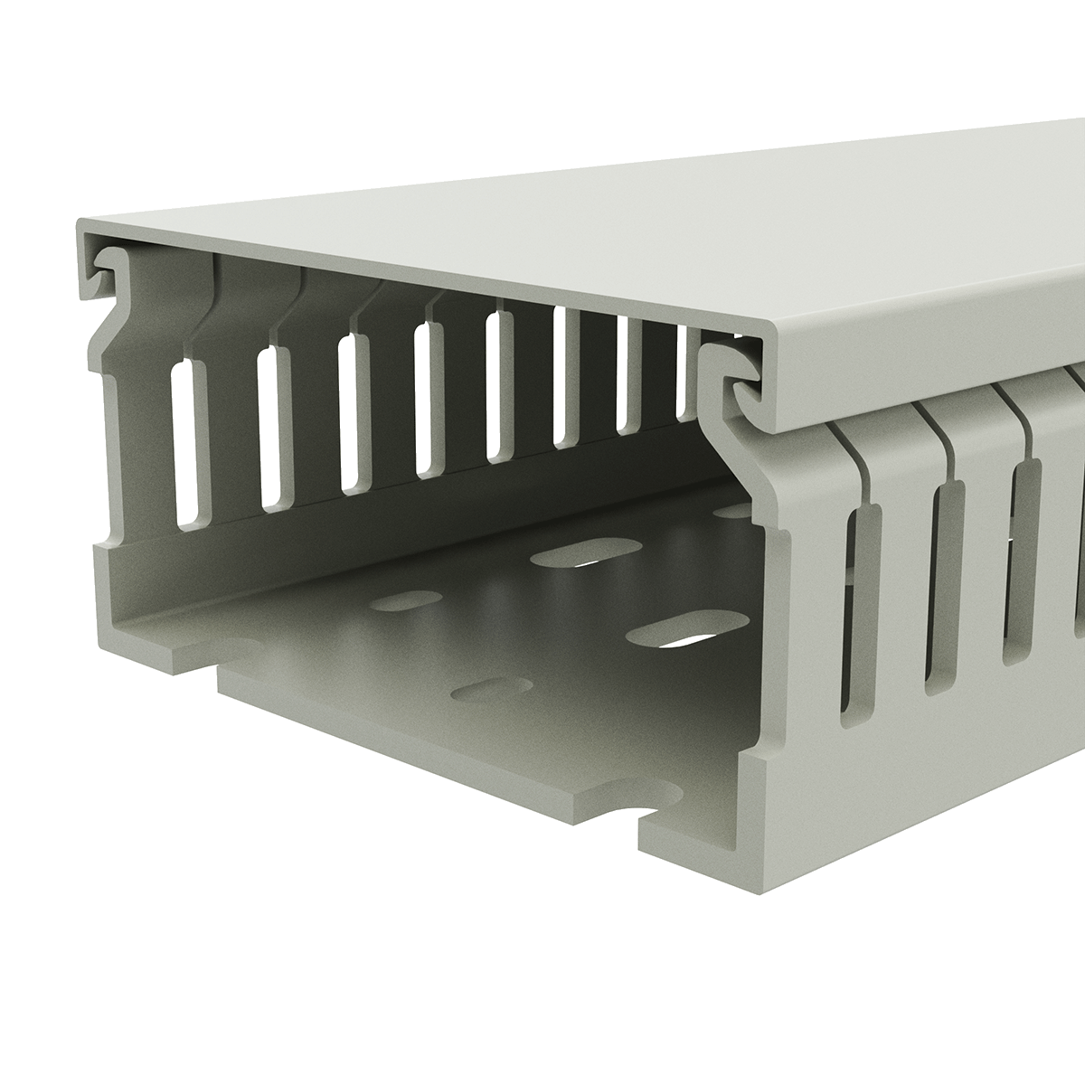 80x40mm Wire duct with cover side perspective view