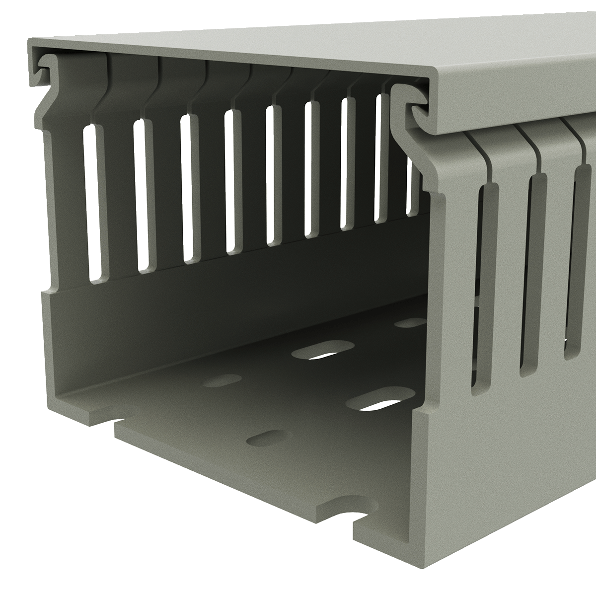 80x60mm Wire duct with cover side perspective view