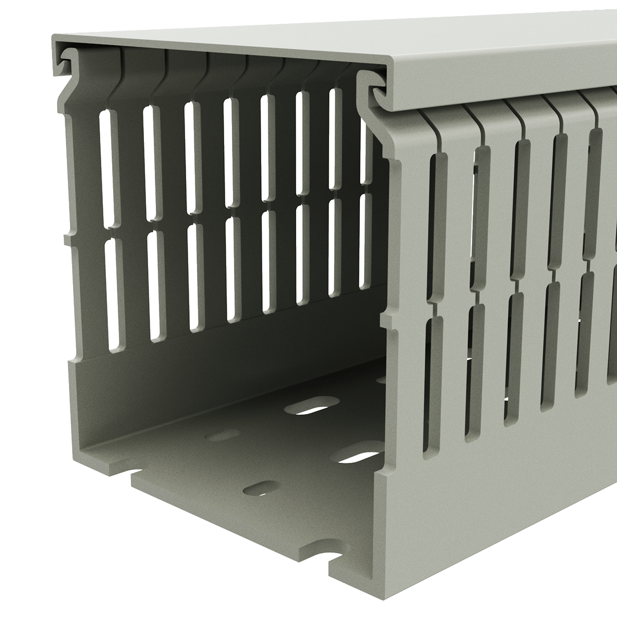 80x80mm Wire duct with cover side perspective view