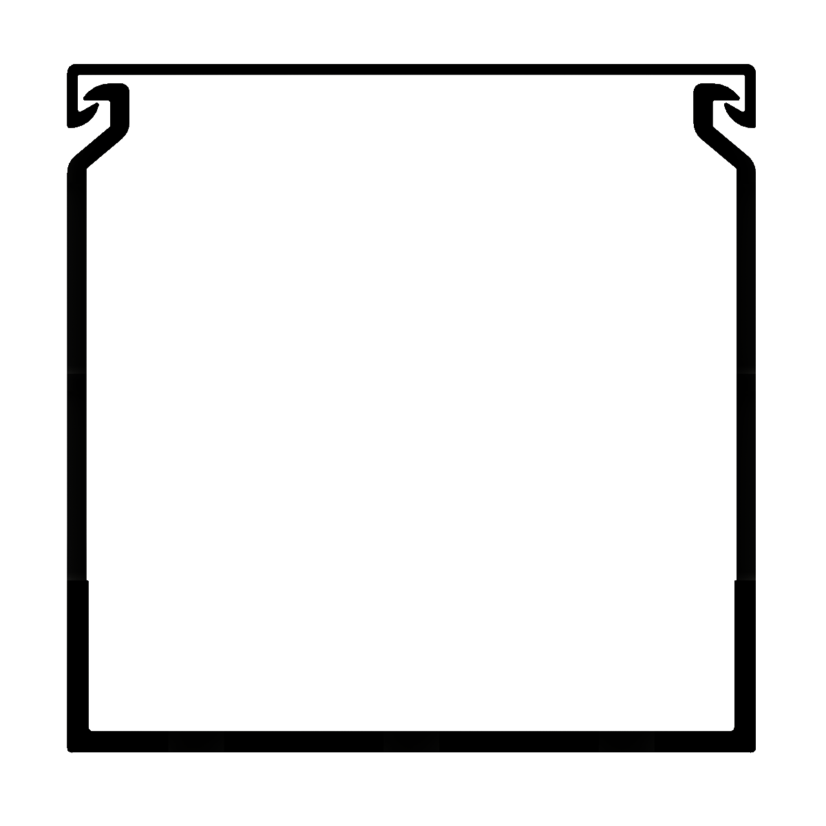 80x80mm Wire duct with cover front view
