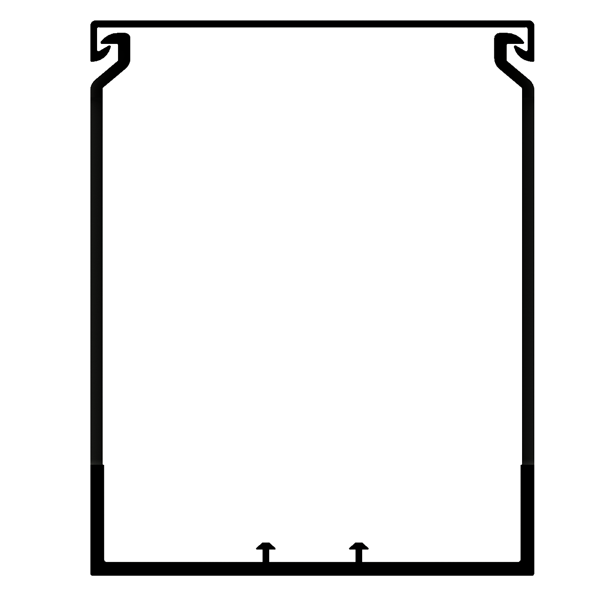 80x100mm Wire duct with cover front view