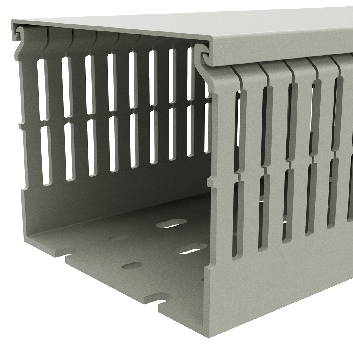 100x100mm Wire duct with cover side perspective view