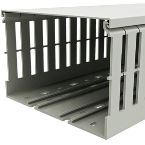 150x100mm Wire duct with cover side perspective view