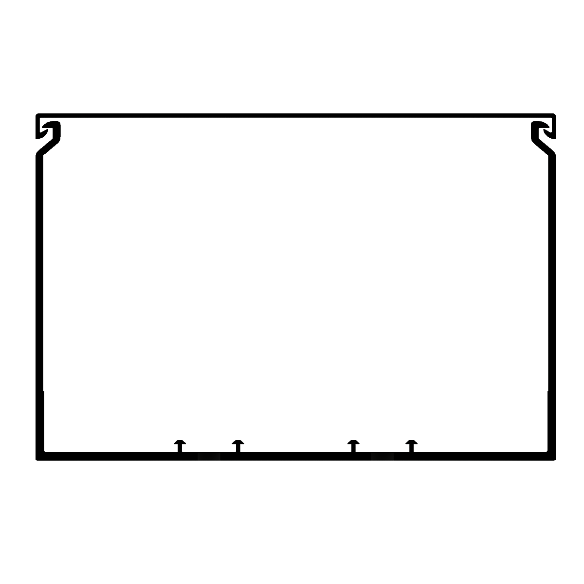 150x100mm Wire duct with cover front view