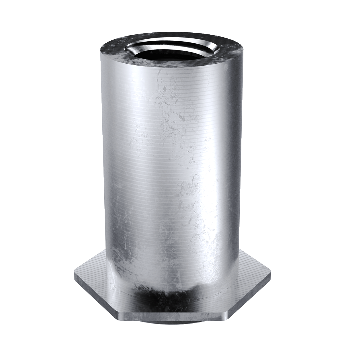 Self-Clinching Standoff, Concealed Head, 300 Series Stainless Steel, Passivated, 4-40 x 0.500, Sheet Thick.: 0.062, 100 Pack