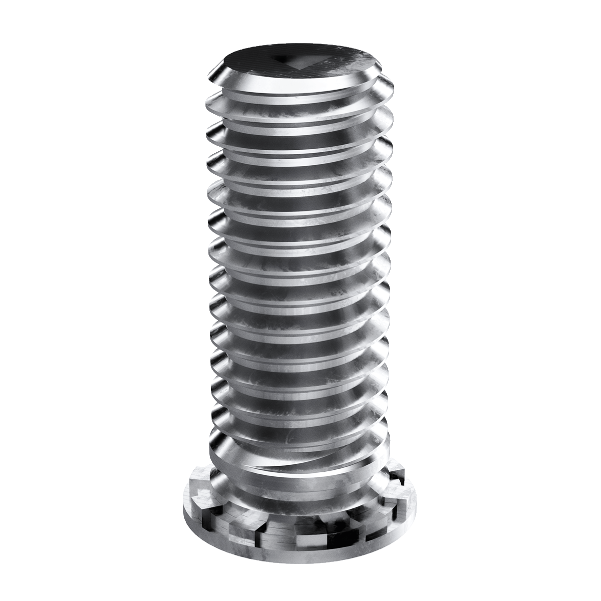 Self-Clinching Stud, Flush Head, 2024-T4 Aluminum, M6x1.0 x 28, 50 Pack