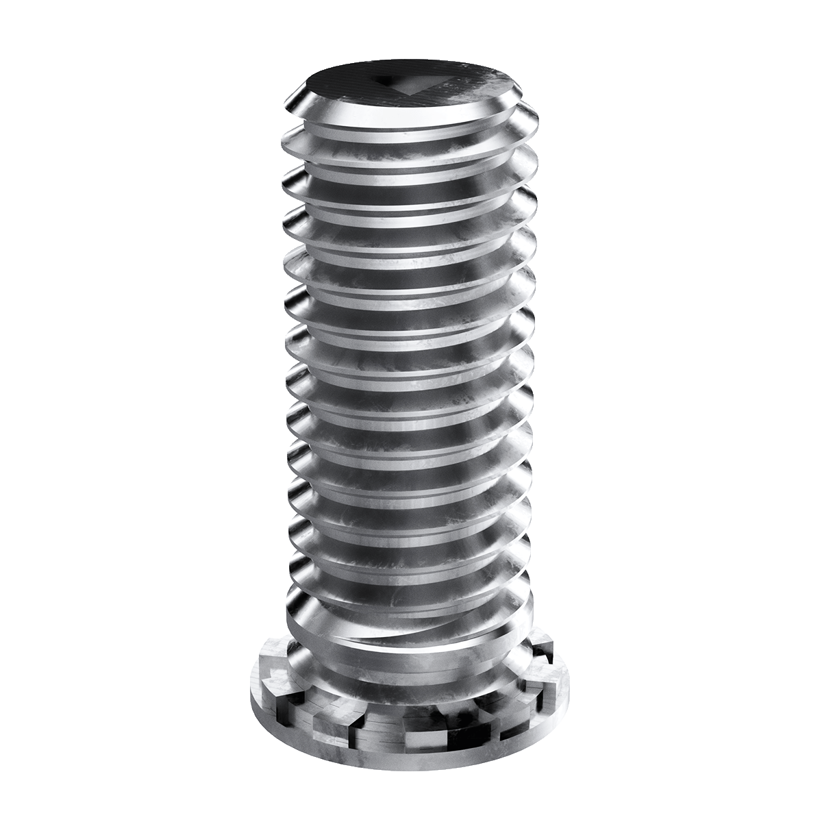 Self-Clinching Stud, Flush Head, 300 Series Stainless Steel, Passivated, M5x0.8 x 35, 100 Pack