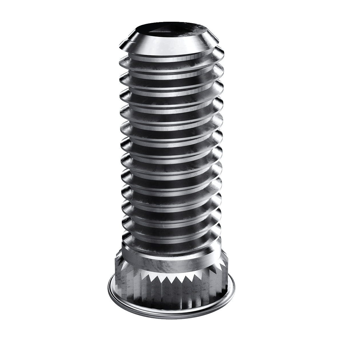 Broaching Stud, Phosphor Bronze CDA-510, Electro Tin, 4-40 x 0.500, 100 Pack
