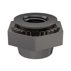 Self-Clinching Nut, Locking Thread, 300 Series Stainless Steel, Black Dry Film Lubricant, 4-40 x 1, 100 Pack