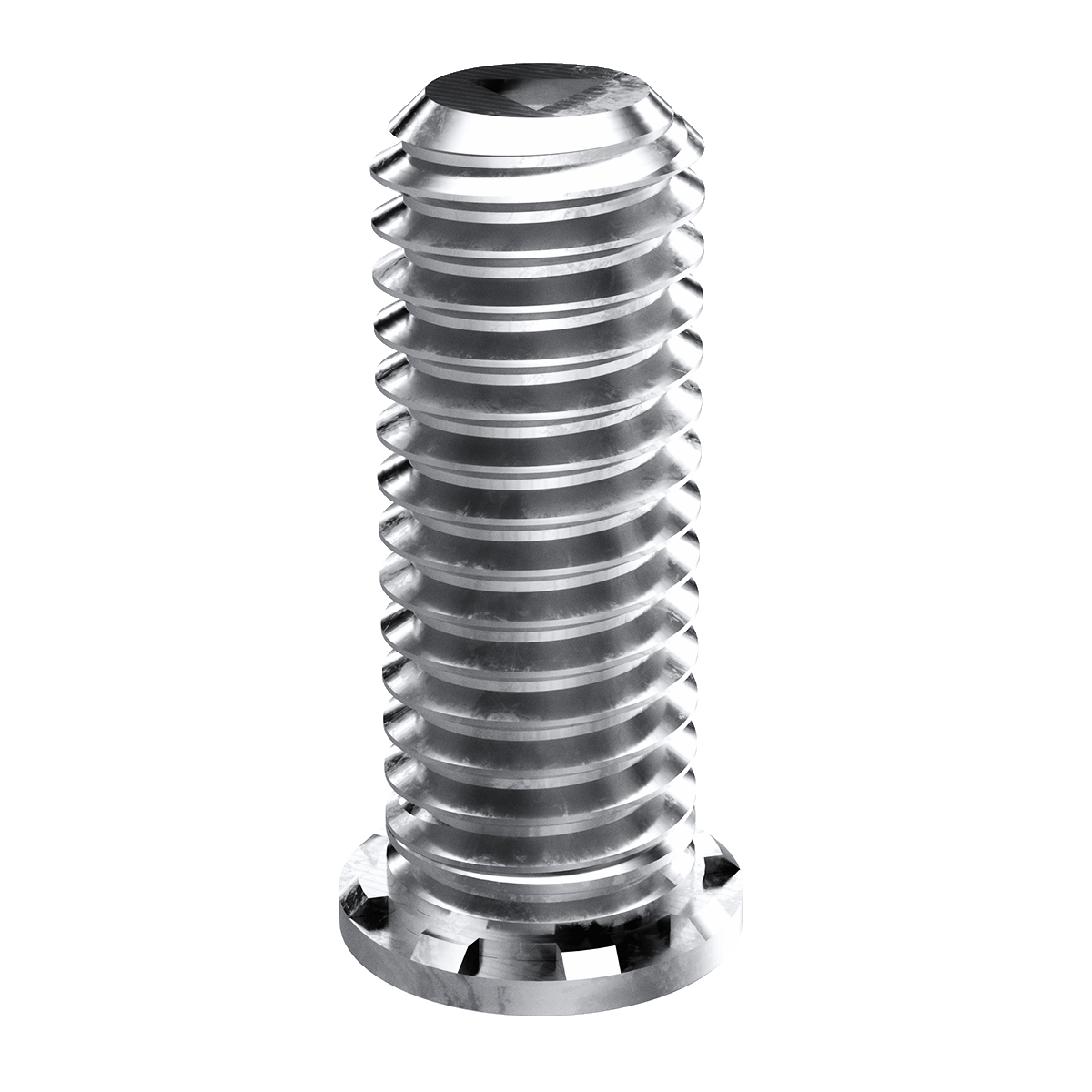 Self-Clinching Stud, Non-Flush Head, 300 Series Stainless Steel, Passivated, M3x0.5x 6, 100 Pack