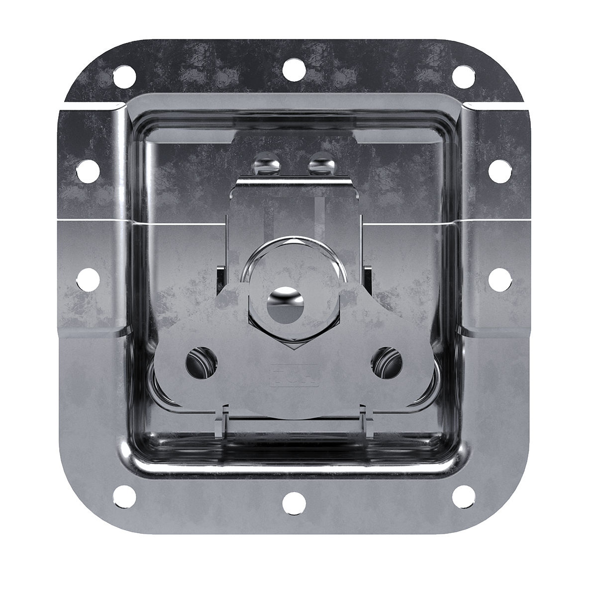 Medium Recessed Twist Catch with 7/8&quot; Offset and Kickout Spring, 3/4 view