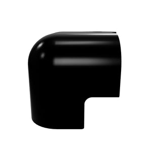 3/4-inch Panel Flat Cabinet Corner with Lip, Black