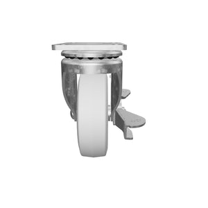 4" Swivel Caster with Brake, Gray Tire and Aluminum Core