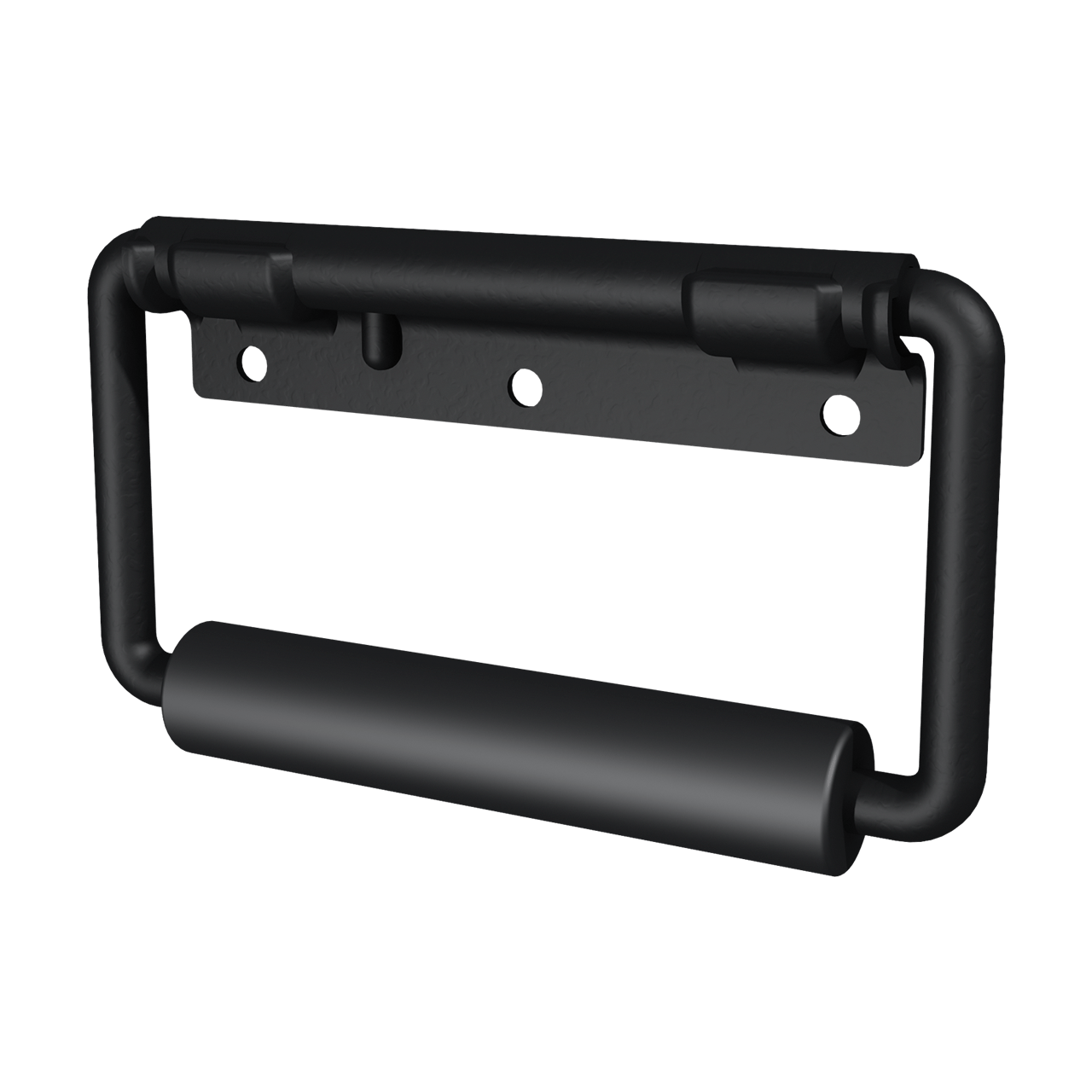 Medium Surface Mount Handle with Thick formed Grip, Black, 3/4 view