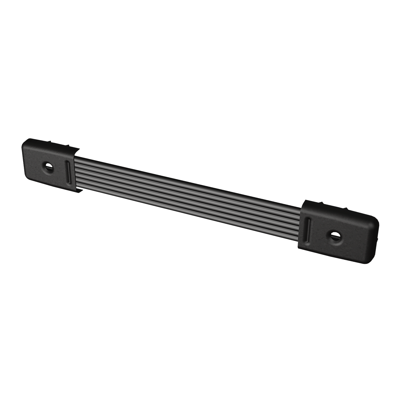 Large Strap Handle Black with Black End Caps, 3/4 view