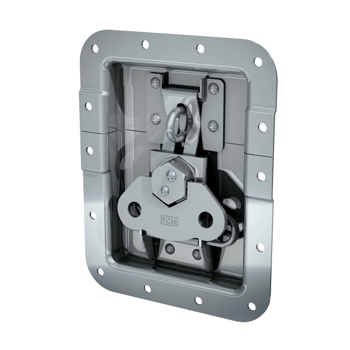 Render of Large Recessed Pad lockable Twist Catch with 7/8&quot; Extrusion Offset