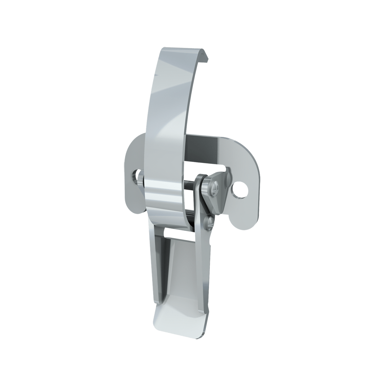 Lever Operated Drawlatch with curved mounting plate 3/4 view