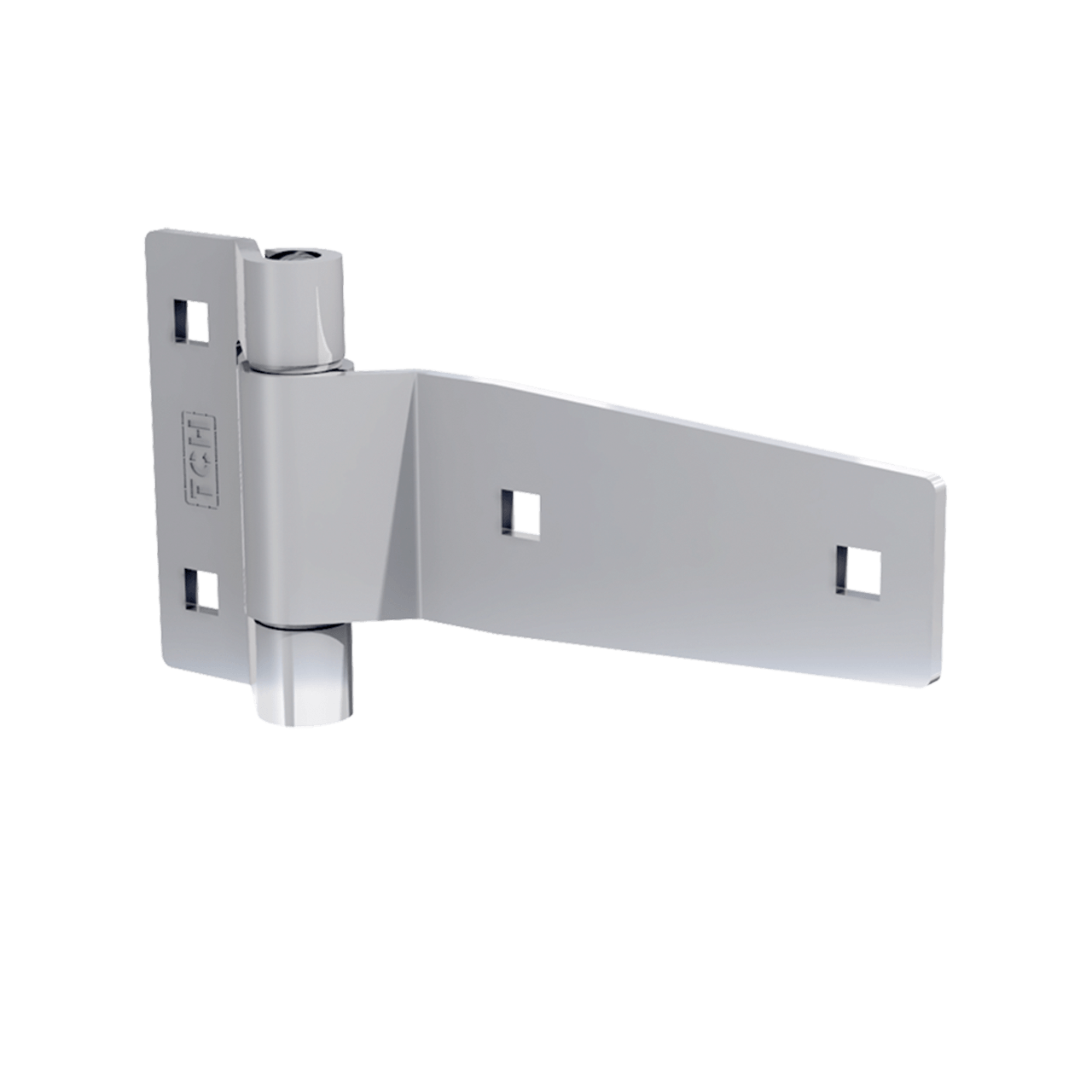 3" Polished Stainless Steel Strap Hinge, 3/4 view