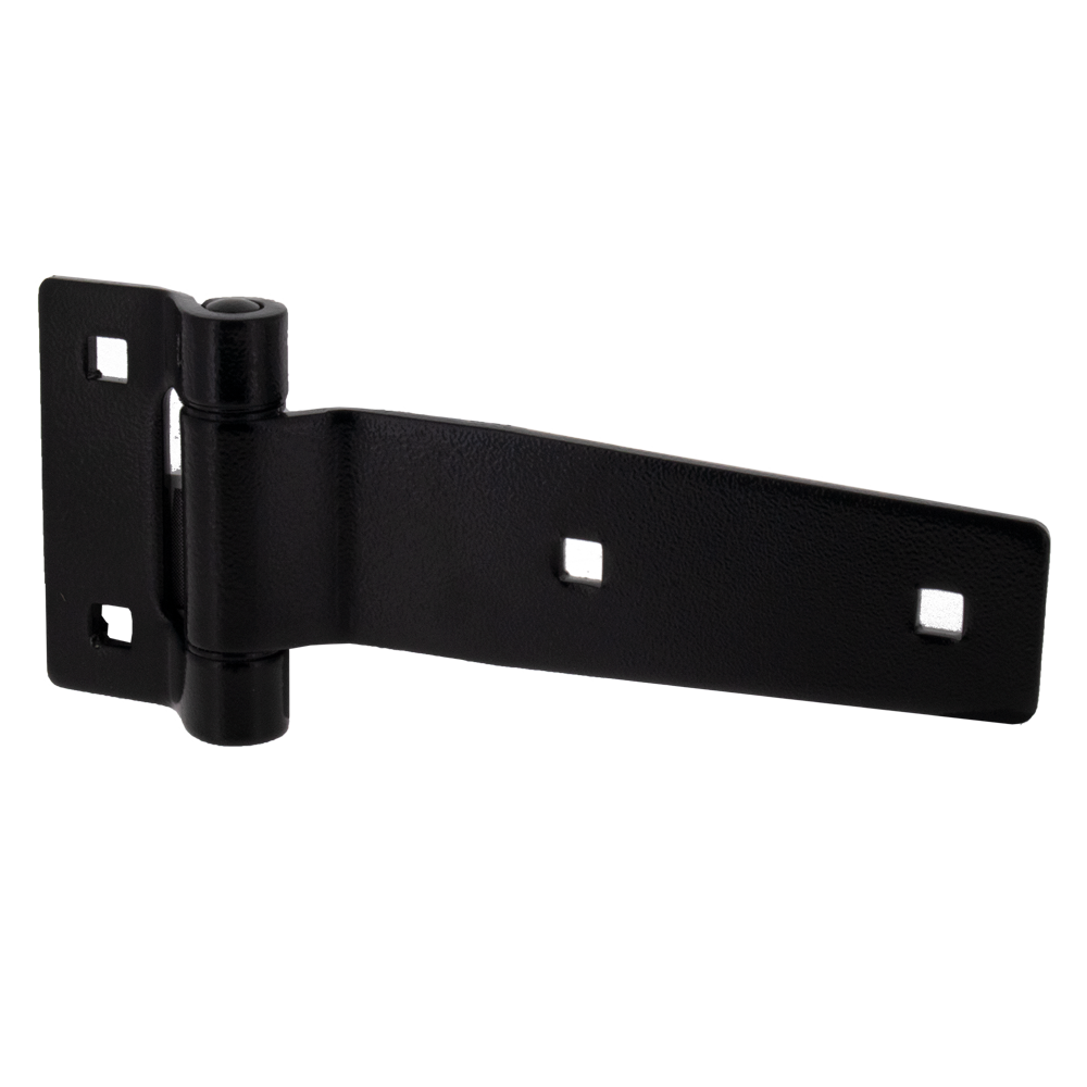 5&quot; Black Stainless Steel Strap Hinge, 3/4 view