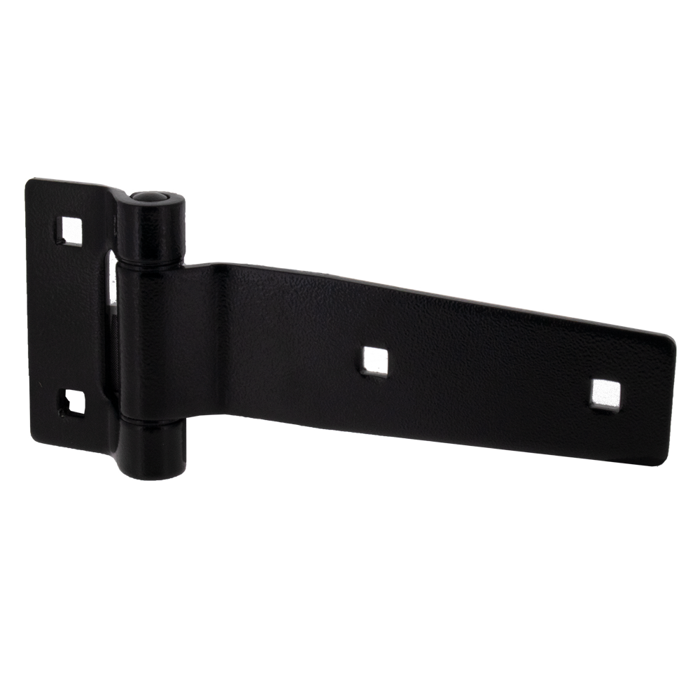 5" Black Stainless Steel Strap Hinge, 3/4 view