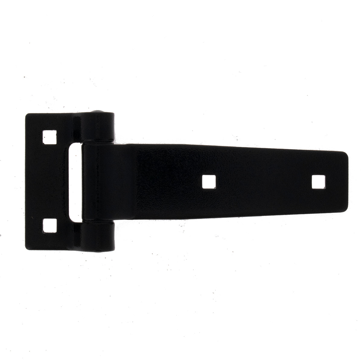 5&quot; Black stainless steel strap hinge, front view