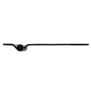 8" Black stainless steel strap hinge, top view