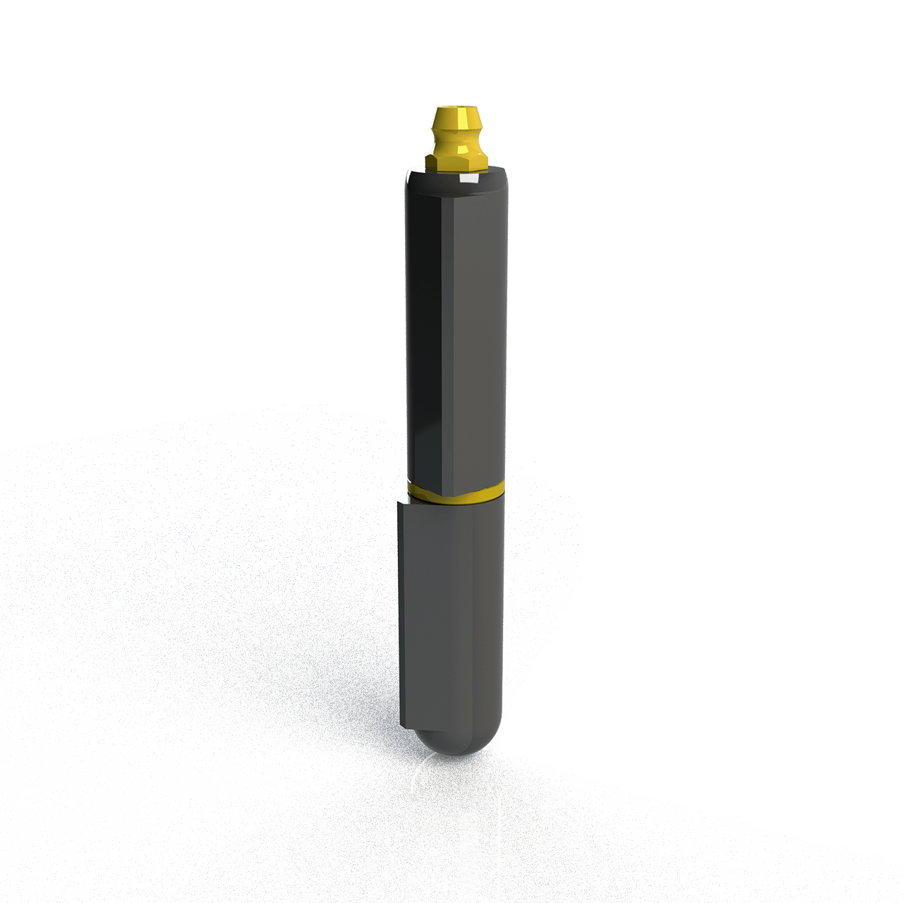 Steel weld-on hinge with brass pin and grease fitting