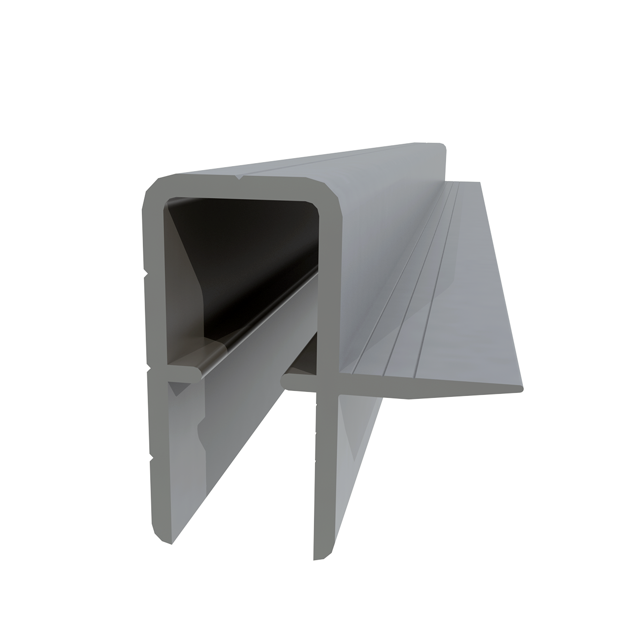 1/2" Aluminum Flush Lid Frame Extrusion, 10 Feet Length