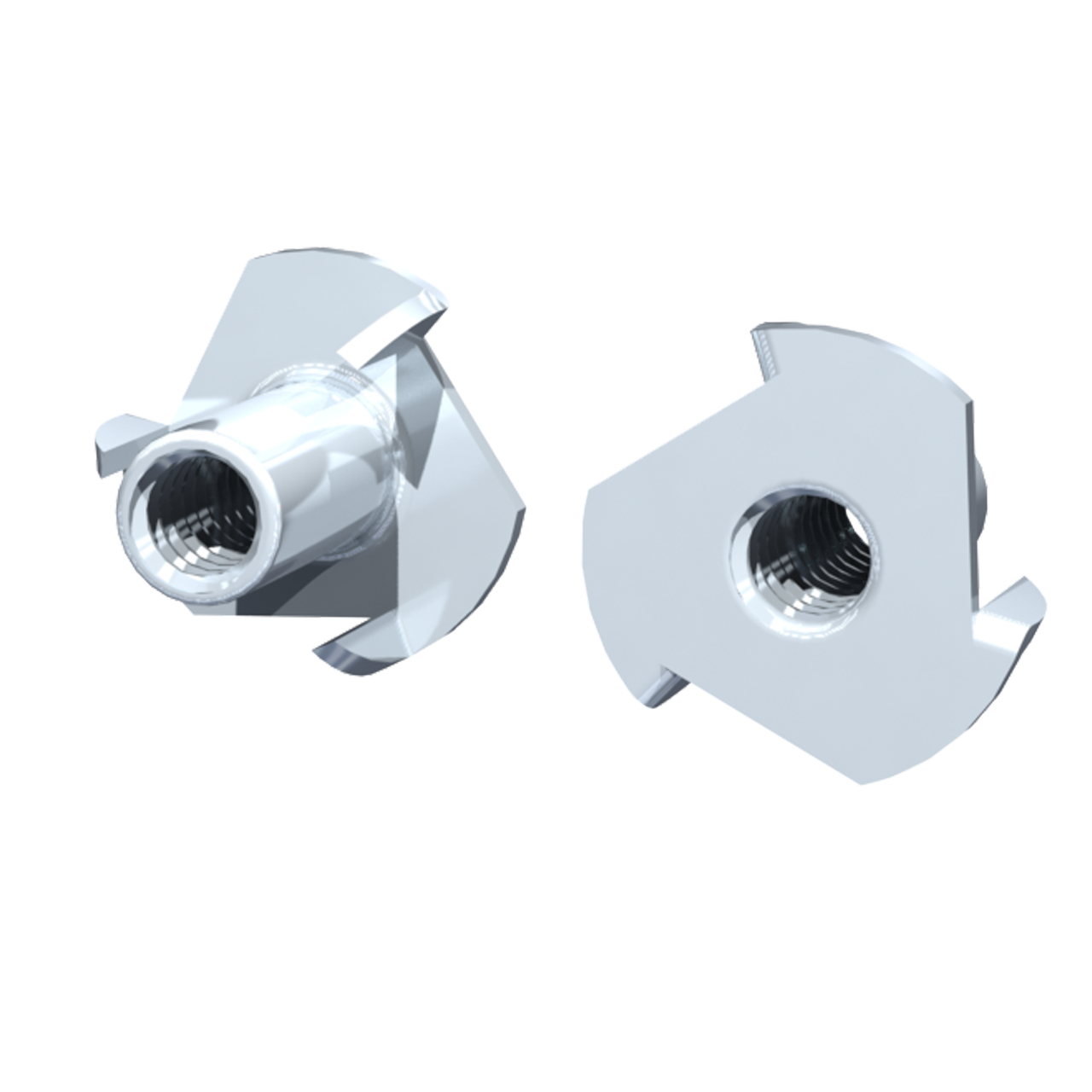 3-Prong Steel T-Nut - 1/4-20