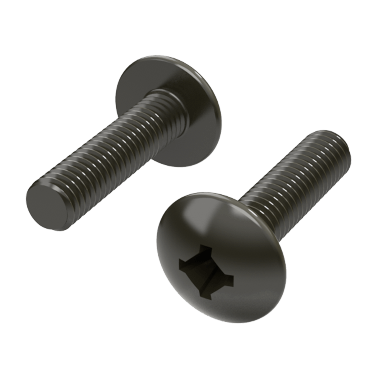 10-32 x 3/4" Truss head, Quadrex drive Machine Screw, 3/4 view
