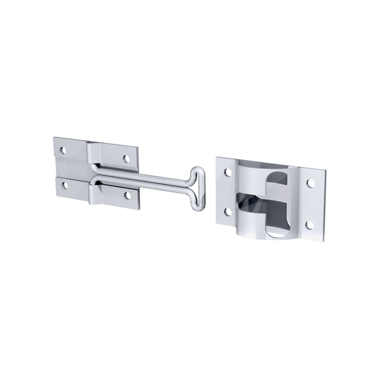 4" Door Holdback with Keeper, 3/4 view