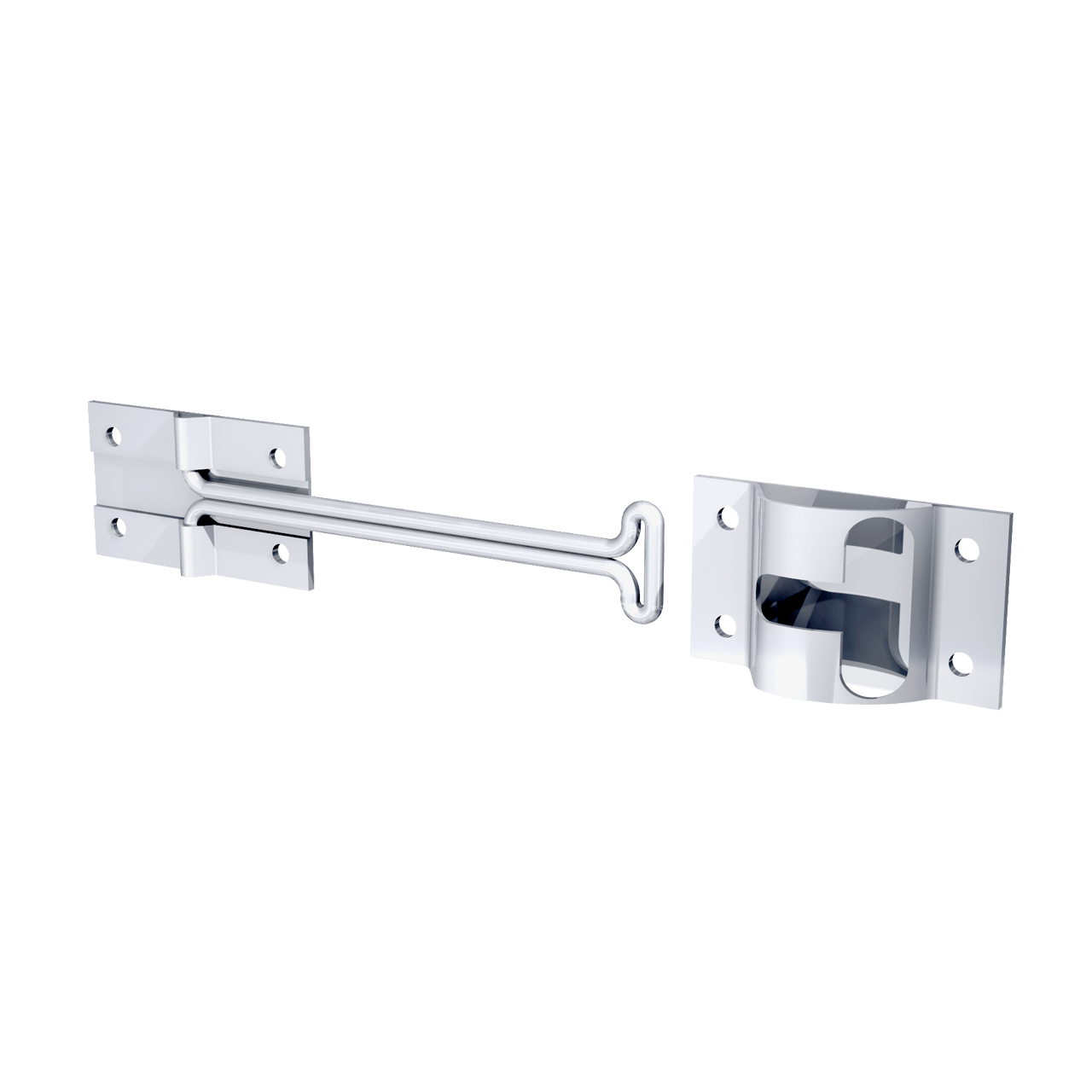 6" Door Holdback with Keeper, 3/4 view