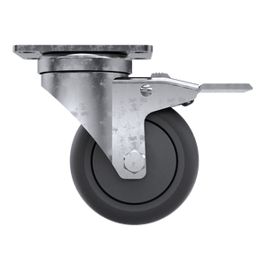 3-1/2" Gray TPR Tire Swivel Caster with Brake