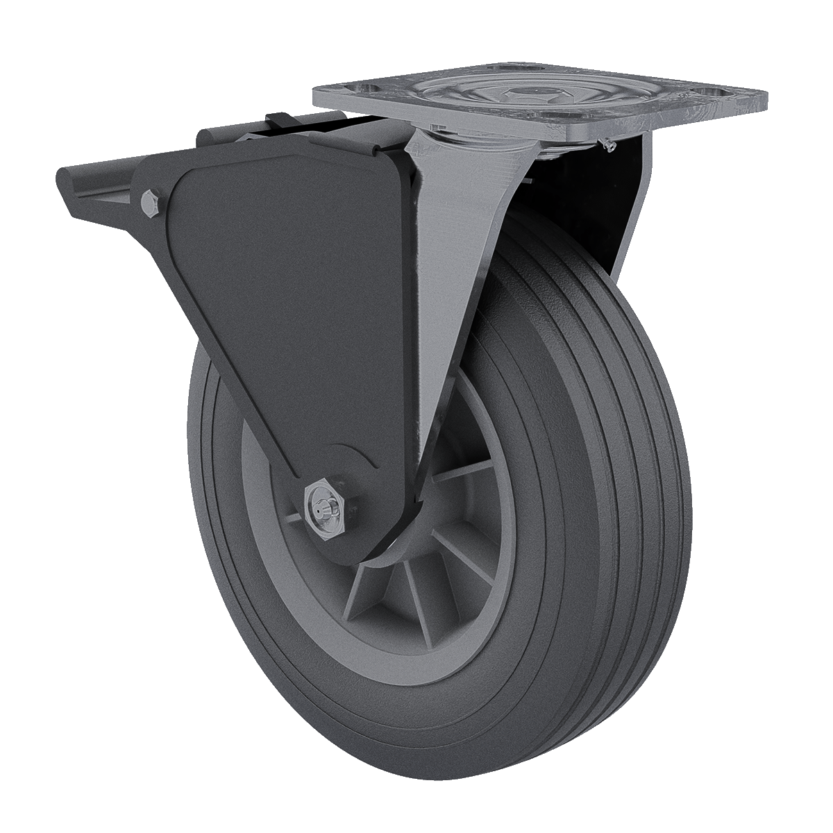 8&quot; Flat Free Field Caster with Brake Kit